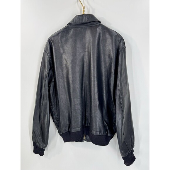 Sporty’s Pilot Shop Goat Skin Leather Bomber Jacket A-2 Vtg Flight Sz 48 R USA - Picture 2 of 6